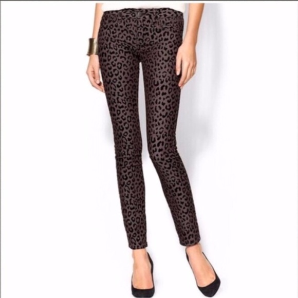 Free People Denim - Free people leopard skinny jeans
